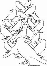 Coloring Birds Flock Pages Crows Bird Leehansen Printable Crow Ravens Sheets Kids Adults Raven sketch template