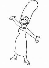 Simpson Marge Colorare Pintar Coloriage Blanco Homer Cartonionline Disegno Caricaturas Zeichnen Paintingvalley sketch template