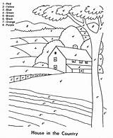 Coloring Number Pages Color Numbers House Kids Easy Paint Farm Country Colouring Printable Adult Beginner Activity Drawing Nummer Op Houses sketch template