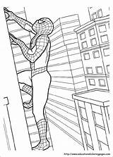 Spiderman Arrampica Grattacielo Pareti Sulle sketch template