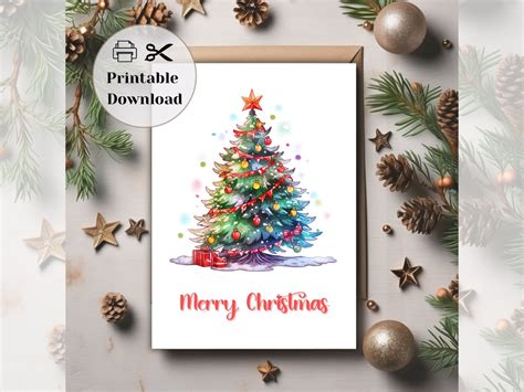 printable christmas card digital  christmas card  merry