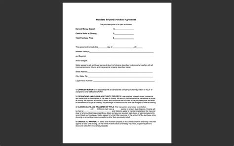 standard property purchase agreement   etsy