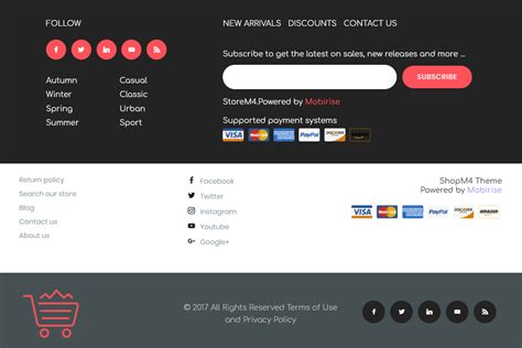 html bootstrap ecommerce footer template