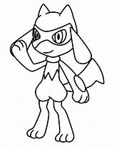 Pokemon Coloring Pages Riolu Lucario Shiny Clip Clipart sketch template