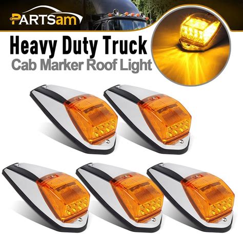 partsam pcs truck cab marker light  led amber top roof running