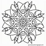 Mandala Coloring Flower Pages Printable Geometry Simple Mandalas Drawing Blade Patterns Abstract Colouring Easy Color Kids Sacred Floral Nature Geometric sketch template
