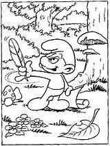 Coloring Pages Smurf Smurfs Clumsy sketch template