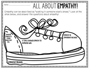 empathy worksheets   counselor chelsey tpt