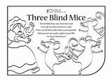 Mice Blind Nursery Rhyme Rhymes Ichild Colouring Numeracy sketch template
