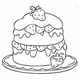 Coloring Pages Strawberry Cupcake Cake Dessert Birthday Cute Printable Food Happy Kitty Kids Sweets Hello Drawing Colouring Shortcake Color Sheets sketch template