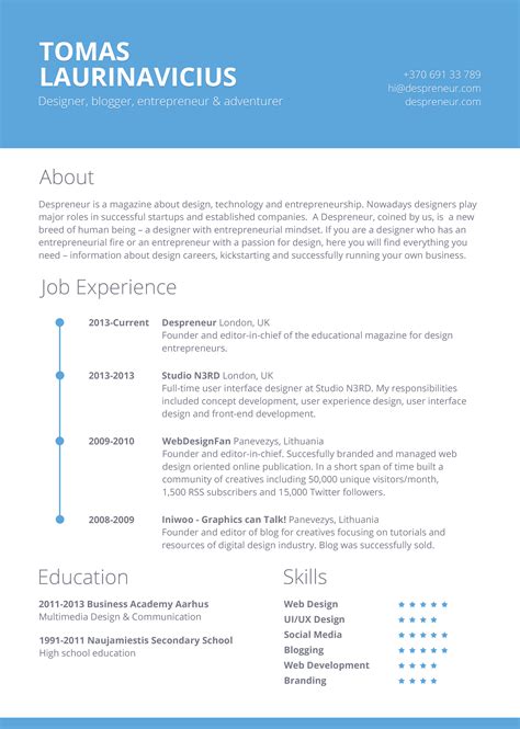 resume template designs  psd ms word