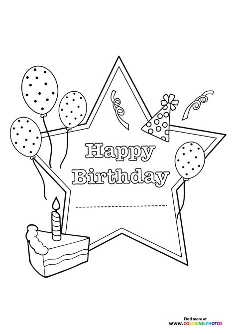 happy birthday page    coloring pages  kids   easy