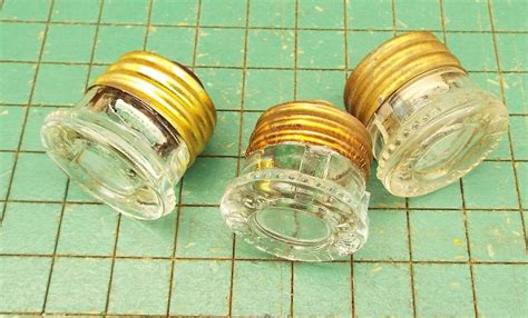 vintage glass fuses  house electrical fuse  screw
