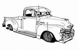 Vintage Trucks Pages Coloring Truck Pickup Lowrider Cars sketch template