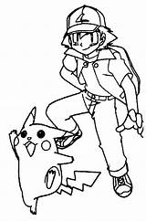 Coloring Pokemon Pikachu Pages Satoshi Let Go sketch template