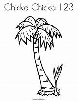 Chicka Coloring 123 Tree Palm Printable Boom Pages Noodle Twistynoodle Trees Chick Kids Built California Usa Sheet Book Twisty Pine sketch template