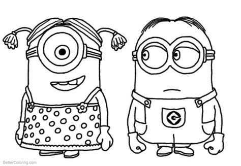 minion coloring pages   girl  printable coloring pages