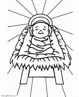 Coloring Pages Christmas Jesus Story Manger Baby Christian Printing Help sketch template