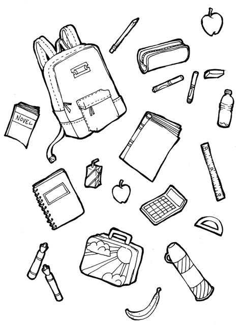 school supplies coloring pages  getcoloringscom  printable