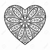 Mandala Heart Coloring Pages Game Print sketch template