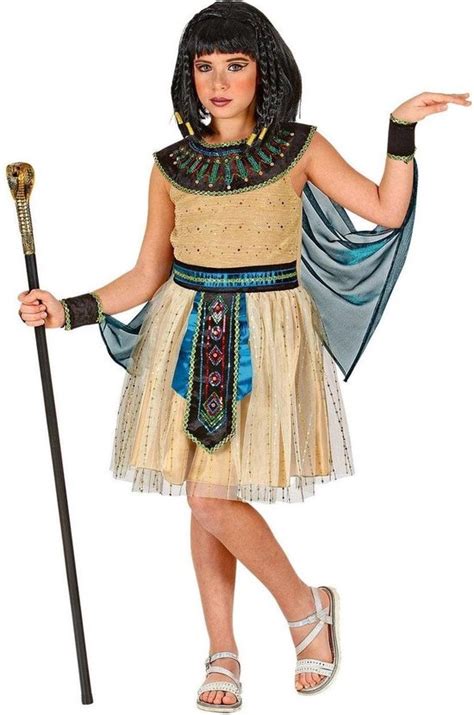 widmann egypte kostuum egyptische koningin van de nijl farao meisje blauwgoud bolcom