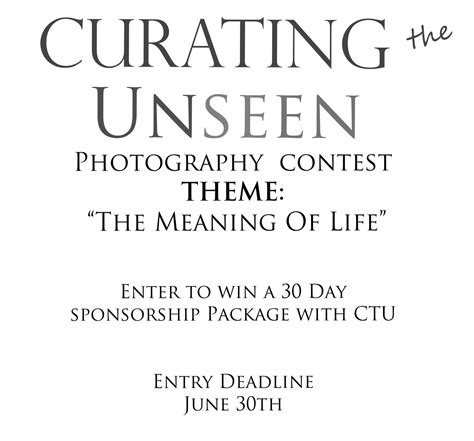 curating  unseen contest meaning  life