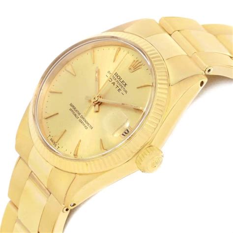 rolex date midsize 14k yellow gold vintage unisex watch 6627 swisswatchexpo