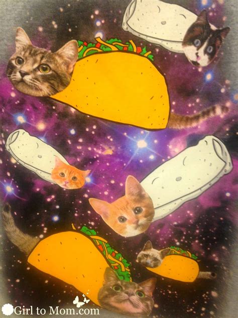 cat space tacos girl  mom