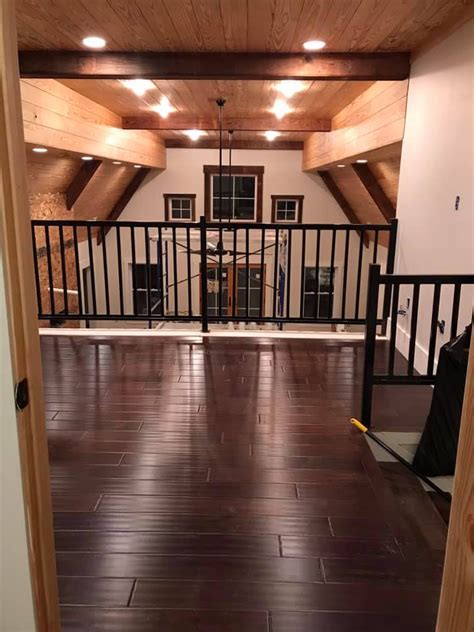open concept  bedroom barndominium floor plans loft kitchen  cabin log kitchens homes