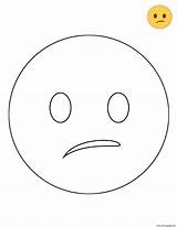 Emoji Confused Face Coloring Twitter Pages Color Printable Print sketch template