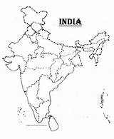 Map India Coloring Clipart Political Blank Library sketch template