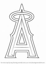 Angels Logo Los Angeles Coloring Pages Anaheim Logos Baseball Mlb Logodix Drawing sketch template