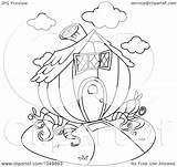 Pumpkin House Coloring Outline Illustration Clip Royalty Clipart Bnp Studio Rf 2021 sketch template