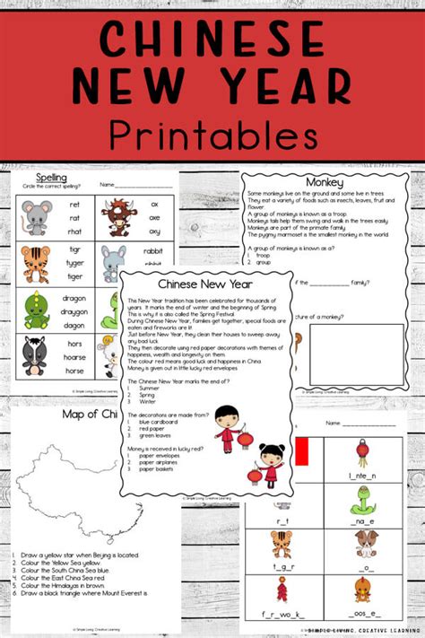 chinese  year printables simple living creative learning