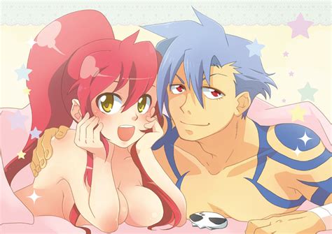 yoko littner and kamina tengen toppa gurren lagann drawn by suika