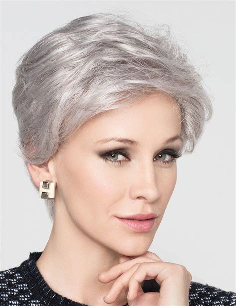 Natural Short Grey Hair Wig For Old Women