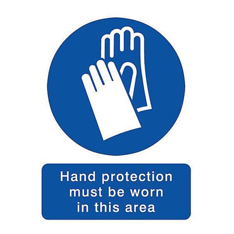 hand protection must be worn self adhesive labels h 200mm w 150mm