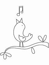Coloring Bird Sing Birds Pages Printable Singing Animals Kids Canary Preschool Drawing Print Coach David Shapes Easily sketch template