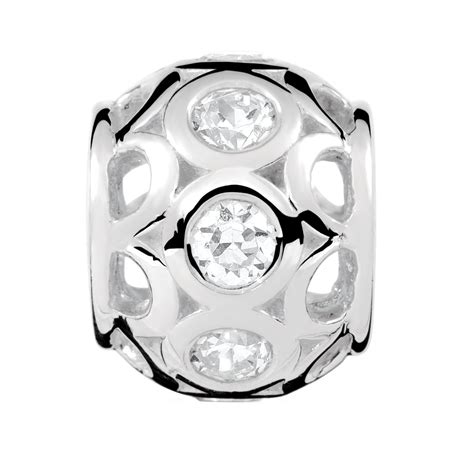 cubic zirconia sterling silver charm