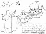Coloring Apostles Peter Pages Bible Matthew Water Walks sketch template