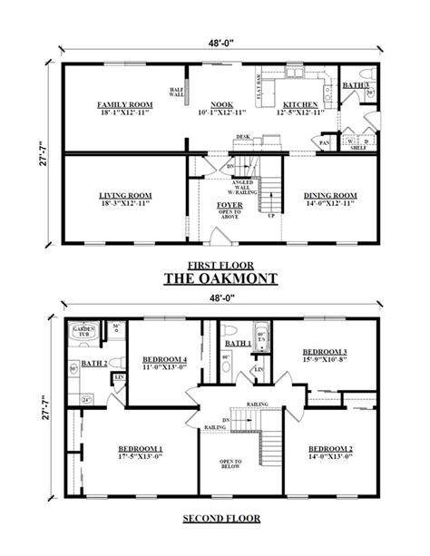 oakmont  story house plans rectangle house plans modular home floor plans