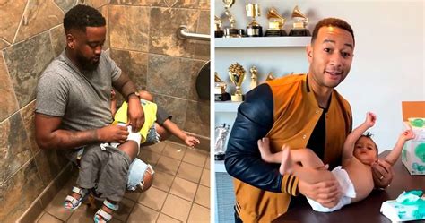 inspired by dad s viral photo john legend helps pampers