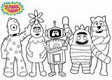 Gabba Yo Coloring Pages Monsters Friendly Toy Sing Encourage Dance Kids sketch template