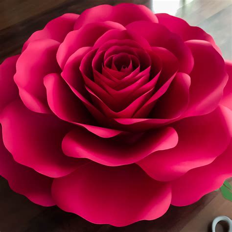 svg dxf  xl rose paper flower template diy cricut  silhouette