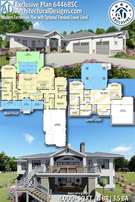 architectural designs exclusive sloping lot house plan sc    bedrooms  baths