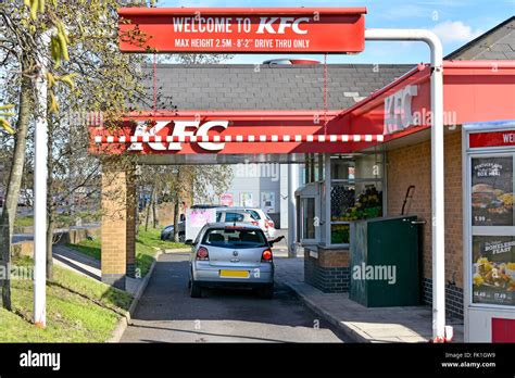 kfc fast food drive  lane  customer  car  ordering stock photo  alamy