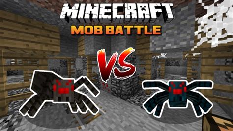 minecraft spider vs cave spider mob battles youtube