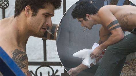 teen wolf s tyler posey cleans out his garage and smokes a suspicious