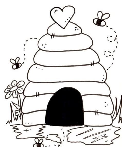 beehive coloring pages  kids craft pinterest bee stamp