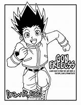 Gon Freecss Hunter Coloring Draw Too Colouring sketch template